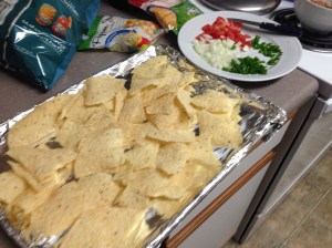 Seriously, chop it all up before hand because you're about to throw it all on in two shakes.