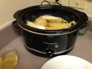 Poor dented little crock pot. 