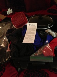 Of course security would search through my crockpot bag. Hope that gave someone a laugh...