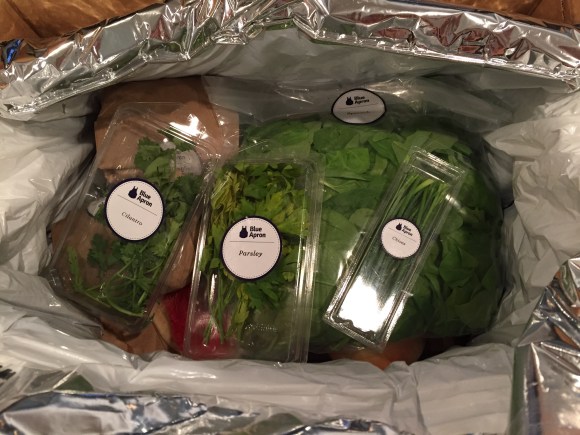 Like layers of adorable perfection. In a box. All perfectly chilled and ready for me to chop, cook and eat. 